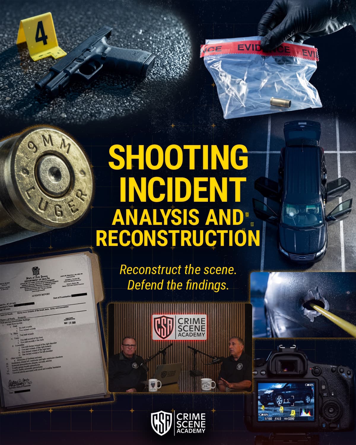 Shooting Incident Analysis and Reconstruction course visual.